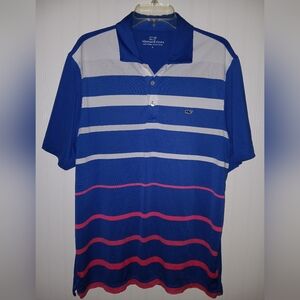 VINEYARD VINES mens LARGE blue striped polo shirt